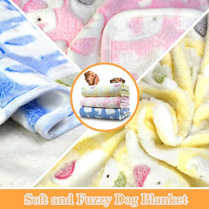 Dog Blankets for Medium Large Dogs, 3 Pack Washable Pet Throw 41" x 31" - Image 2