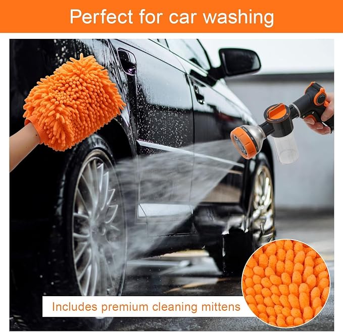 Dog Wash Hose Attachment, 8 in 1 Garden Hose Nozzle Sprayer - Image 4