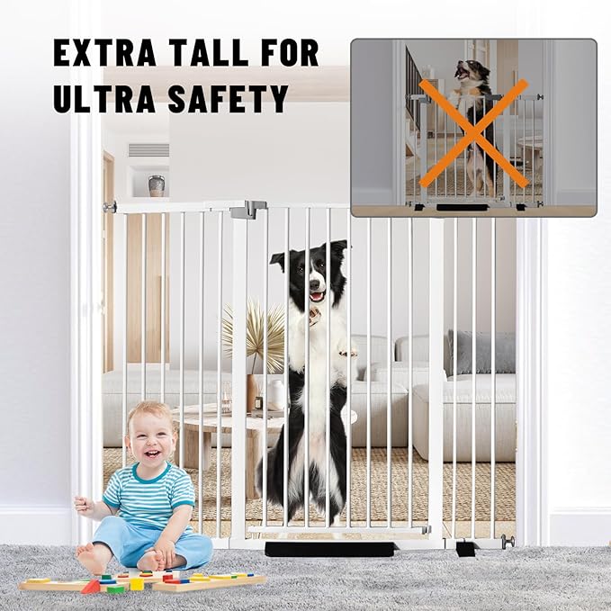 41" Tall Safety Pet Gate, Adjustable 29.92"-43.71" Wide, No Drilling Pressure - Image 4