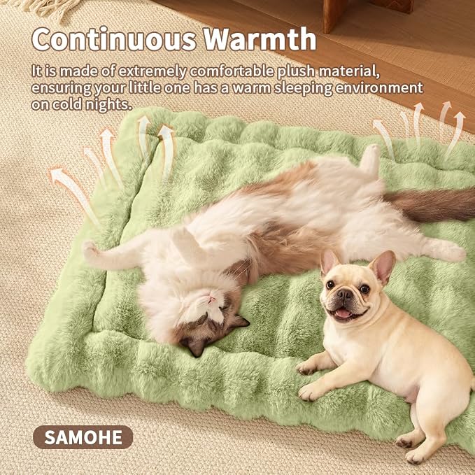 Self-Warming Dog Bed, Plush Faux Fur Mat - Image 4