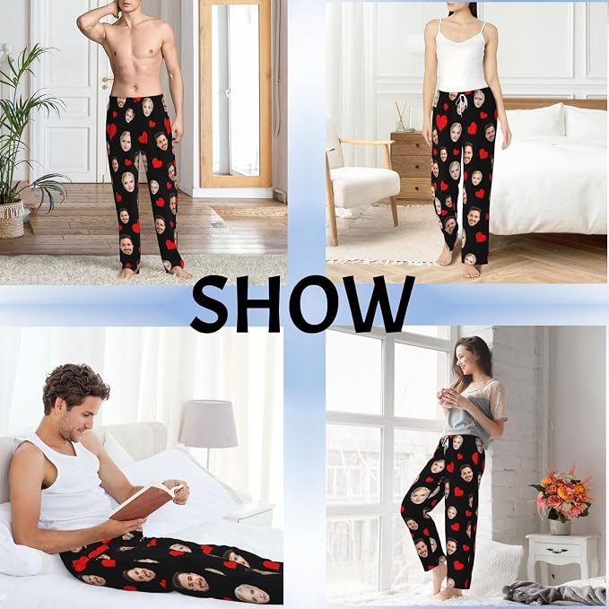 Custom Pajama Pants with Face customized PJ Pants Christmas Valentine gifts - Image 2