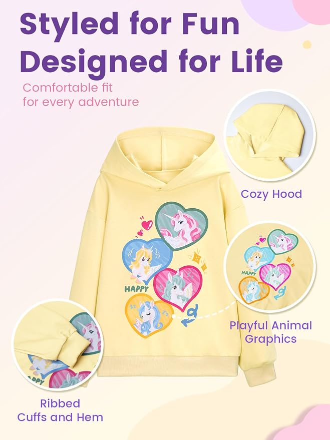 WELAKEN Sweatshirts for Girls Toddler & Kids II Little Girl's Pullover Tops - Image 4