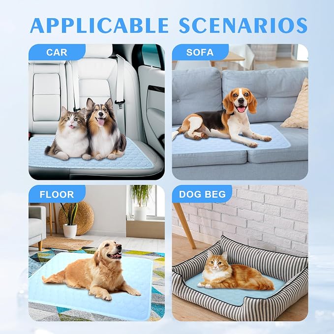 Upgrade Dog Cooling Mat, Pet Dog Self Cool Pad, Ice Silk Washable Cooled Mat - Image 6