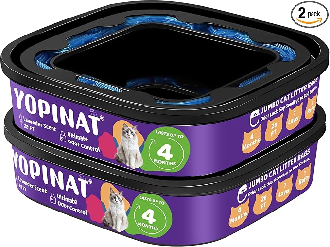 Jumbo Square Refill Bags for Cat 2 Pack by Yopinat