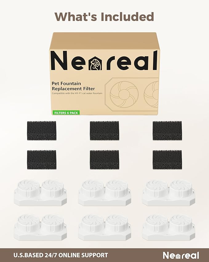 Official 6 Pack Wireless Cat Fountain Replacement Filters & Pre-Filter Sponges - Image 9