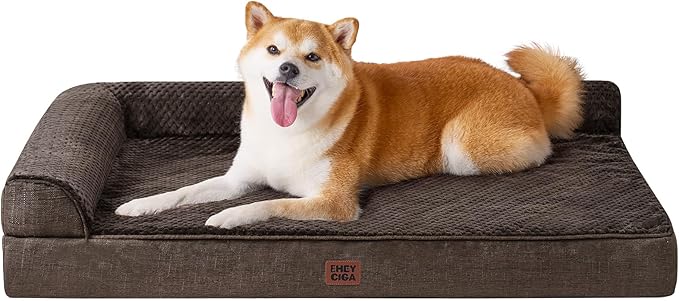 EHEYCIGA Memory Foam Dog Bed Large Size Dogs, Orthopedic Dog Bed Large by EHEYCIGA