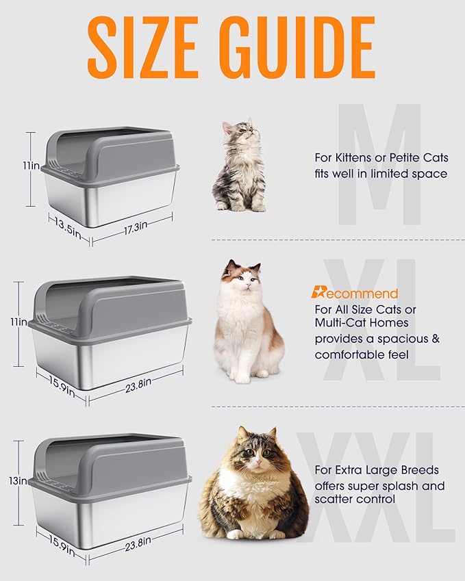 Stainless Steel Cat Litter Box, Metal Litter Box - Image 2