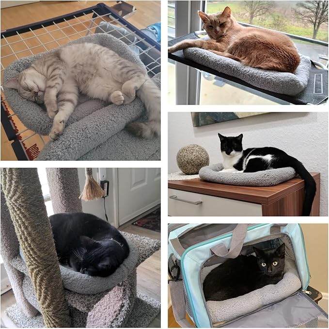 Cat Bed Washable Indoor Cat Cushion Bed, Soft and Cozy Plush Pet Bed-S - Image 2