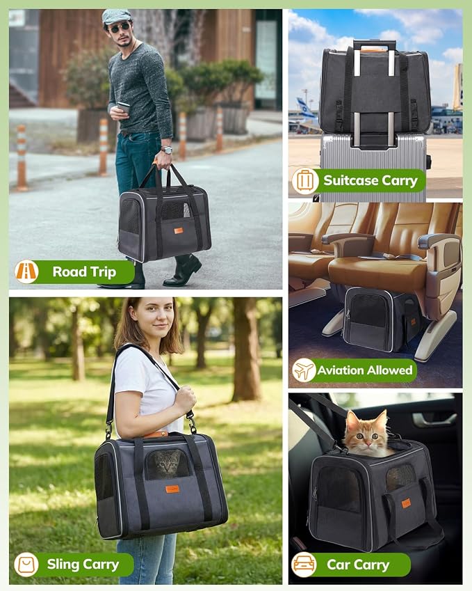 Morpilot Pet Travel Carrier Bag, Soft-Sided Dog Carrier Cat Carrier Pet Carrier - Image 4