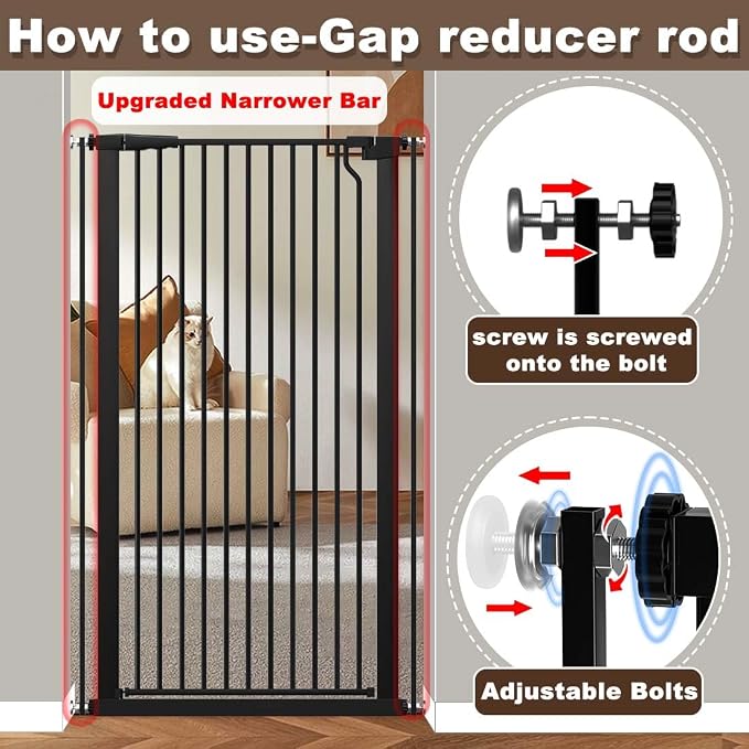 Fairy Baby 51.18" Extra Tall Pet Cat Gate, 48.5"-56.2" Extra Wide Baby Gate - Image 6