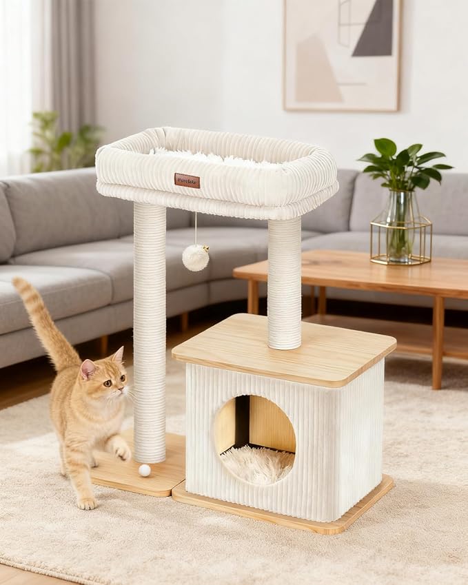 Modern Cat Tree for Indoor Cats, Nordic Loft Style, Wooden Cat Tower - Image 7