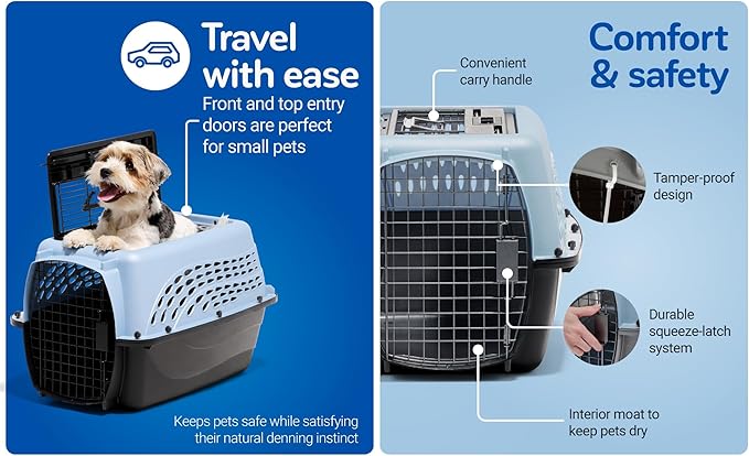 Petmate Dog Crates for Small Dogs & Cat Carriers, Two-Door Plastic Pet Kennel - Image 9