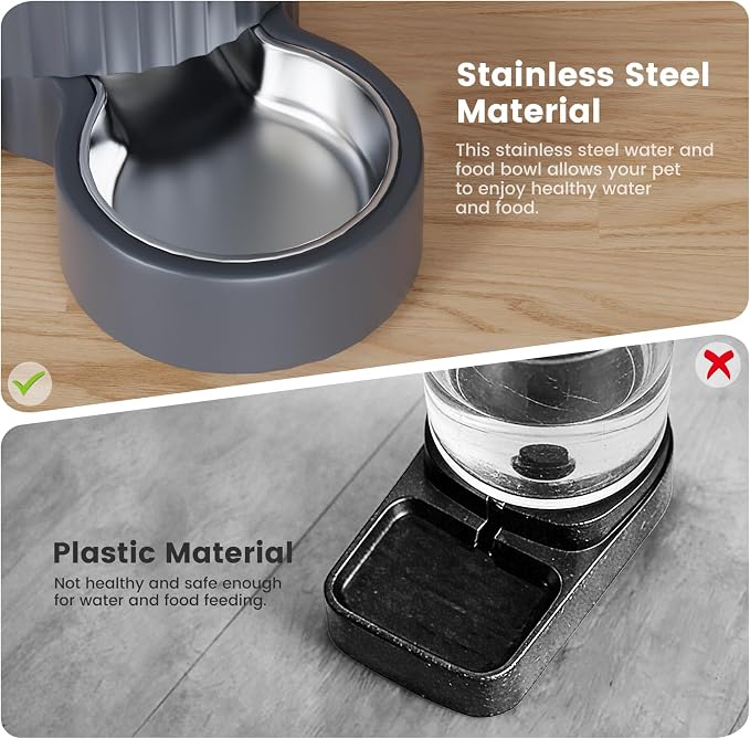 Gardner Pet Automatic Gravity Cat Food Feeder and Water Dispenser Stainless - Image 7