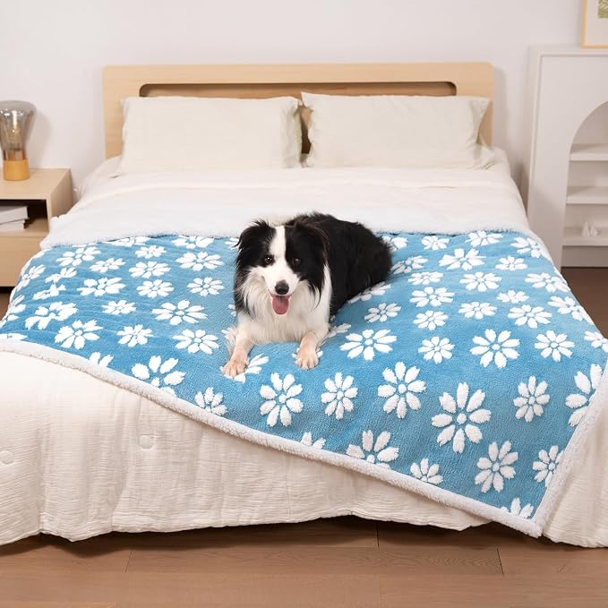 Waterproof Blanket for Dog Puppy Cat, Cute 3D Textured Flower Dog Blanket for - Image 6