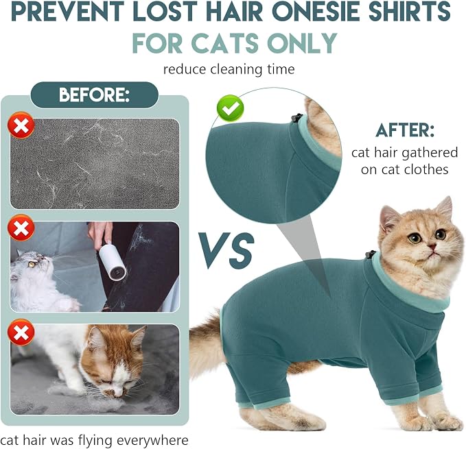 Cat Pajamas for Cats Only, Sticky Hair Cat Clothes, Sphynx Hairless Cats Sweater - Image 3