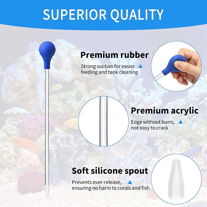 2 Pcs 18.5 in Long Pipette for Fish Tank Coral Food Feeder Long Syringe - Image 4