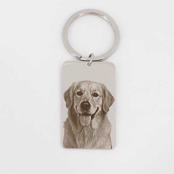 Custom Pet Portrait Keychain – Personalized Photo Engraved Keychain - Image 5