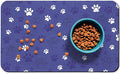 Dog Food Mat, Absorbent Water Bowl Mats Cat Pet Feeding Placemats Dark Blue 24 by Zoeeya
