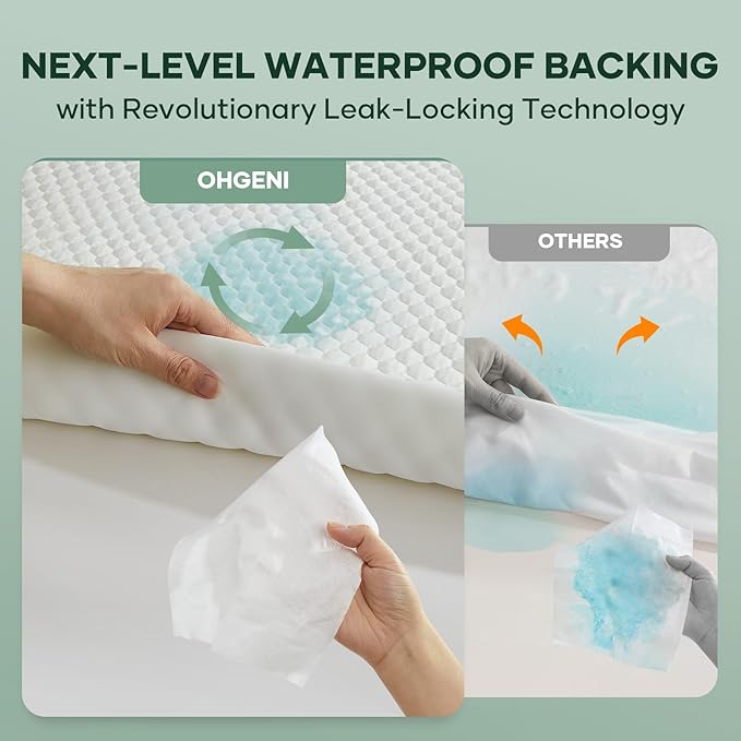 OhGeni 100% Waterproof Zippered Mattress Protector, Queen Size Mattress - Image 7