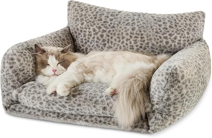 Hollypet Cat Bed Fluffy Plush Mutifuctional Double-Layer Soft Pet Couch by Hollypet