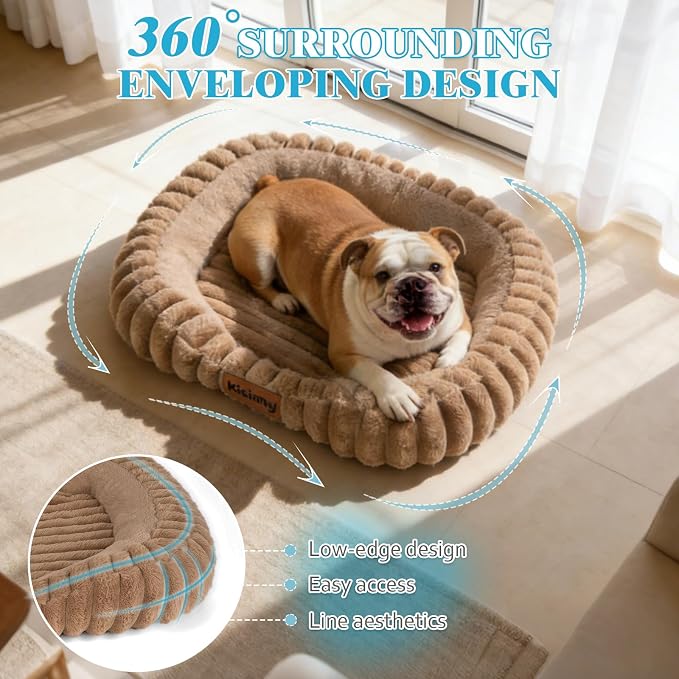 Cute Washable Dog Bed for Small Dogs -Soft Plush Calming Puppy & Cat Bed - Image 4