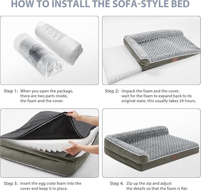 BFPETHOME Orthopedic Dog Beds for Large Dogs-Waterproof Sofa Dog Bed - Image 5
