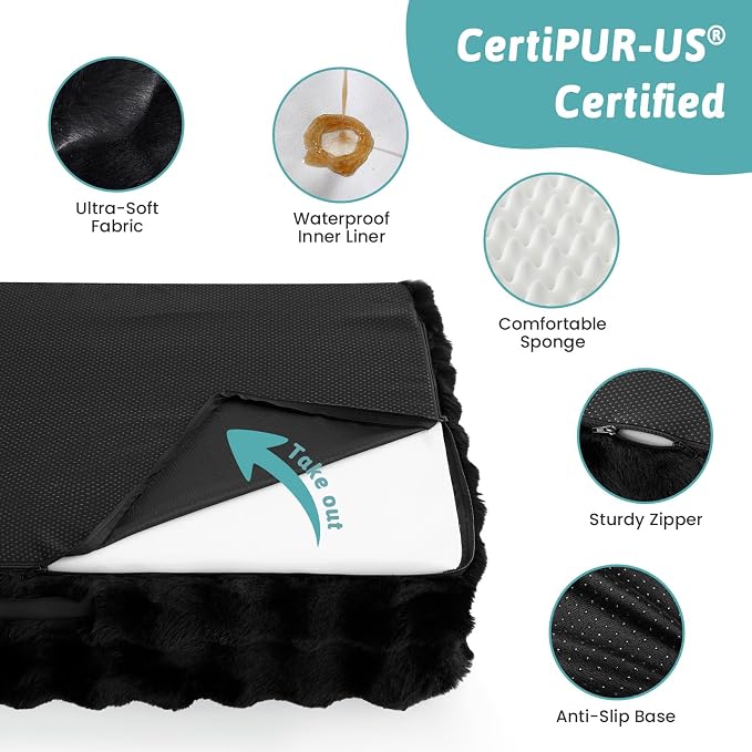 Orthopedic Dog Bed for Large Medium Size Dog, Soft and Warm Faux Fur Sofa for - Image 5