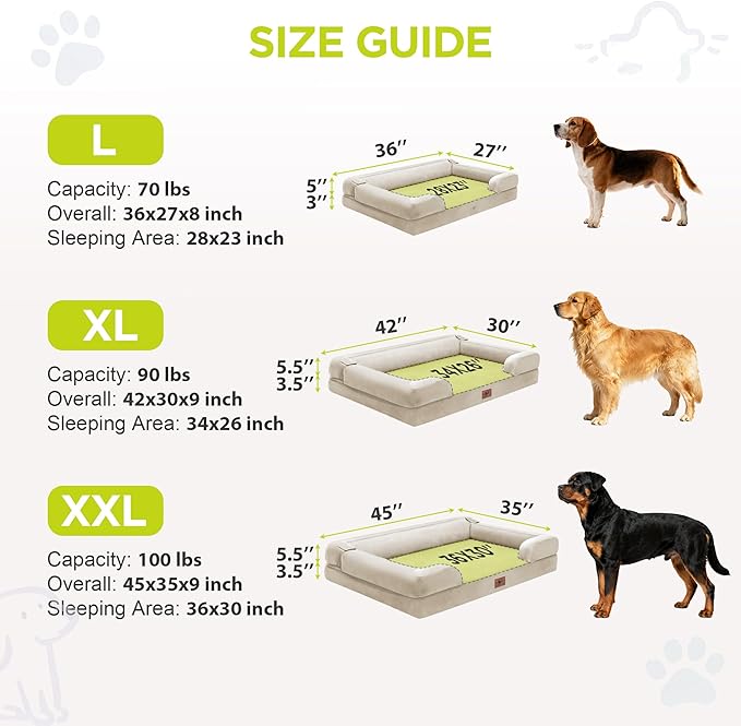 Orthopedic Dog Bed for Extra Large Dogs, XXL Waterproof Egg Crate Memory Foam - Image 4