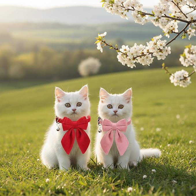 2Pcs Cat Collars for Girl Cats Breakaway Pink Cat Collar - Image 6