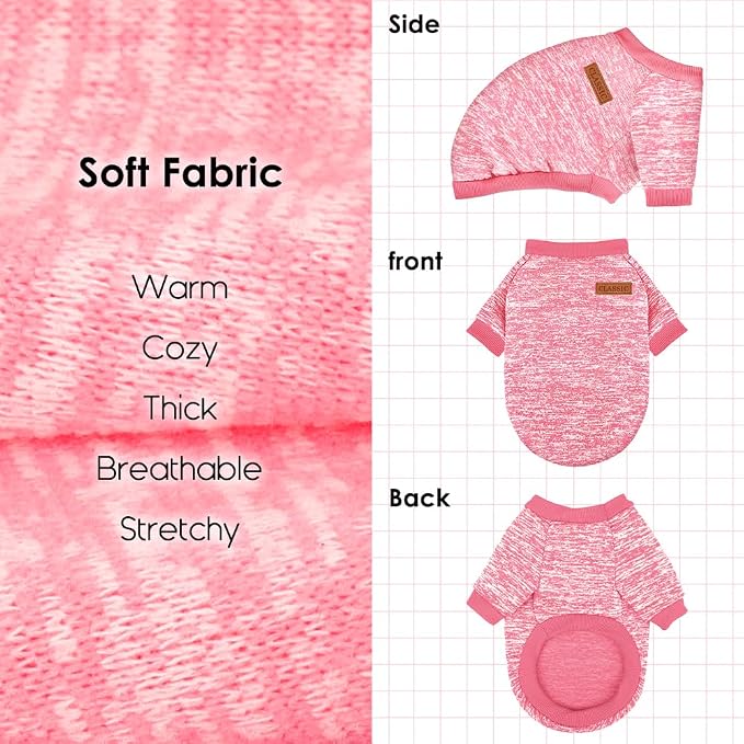 1 Pc Dog Sweaters for Small Dogs Girl Boy Winter Fleece Clothes Warm Soft Dog - Image 4