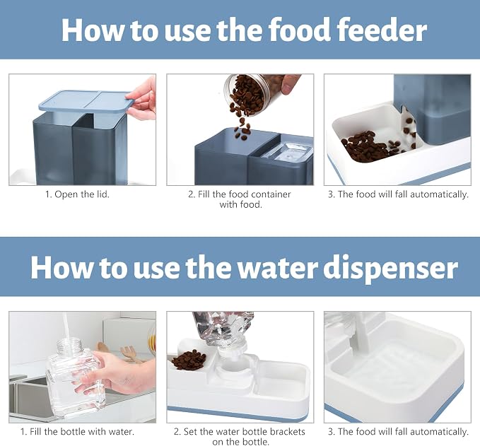 Yummy Sam Automatic Small Pet Feeder and Water Dispenser, 2 in 1 Gravity Cat - Image 5