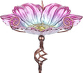 MUMTOP 31 Inch Height Glass Birdbath Birdfeeder by MUMTOP