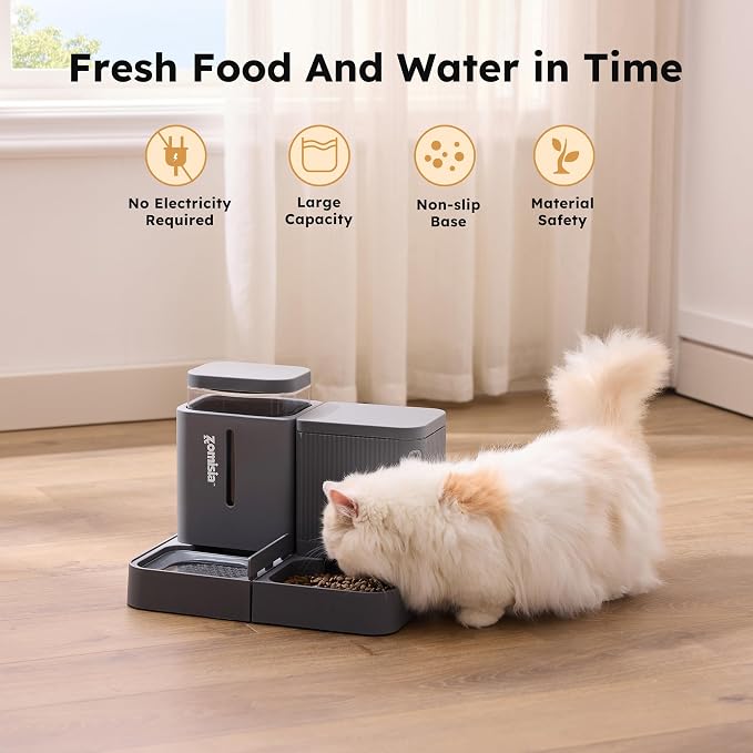 Gravity Cat Feeder and Water Dispenser, 2 in 1 Automatic Cat Feeder - Image 5