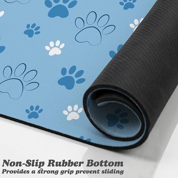 Dog Food Mat, Absorbent Water Bowl Mats Cat Pet Feeding Placemats Blue 24 * 32 - Image 3