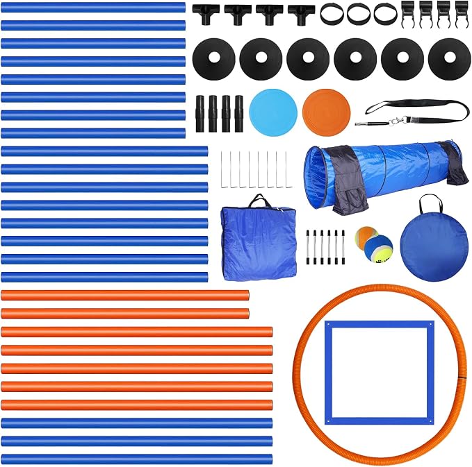 Premium Dog Agility Equipment Set Outdoor Indoor Game, Tire Jump + Hurdle Jump - Image 9