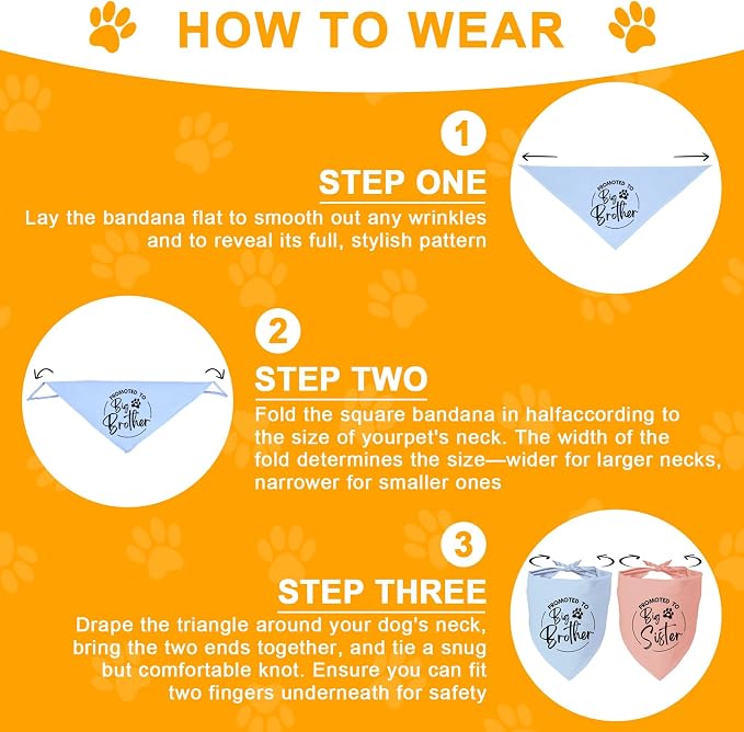 2 Pack Dog Bandana Pregnancy Announcement, Promoted to Big Brother and Sister - Image 4
