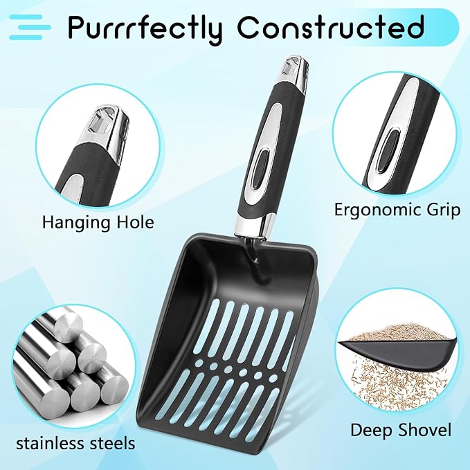 Stainless Steel Cat Litter Scoop, Metal Cat Litter Scoop, Kitty Metal Scooper - Image 3