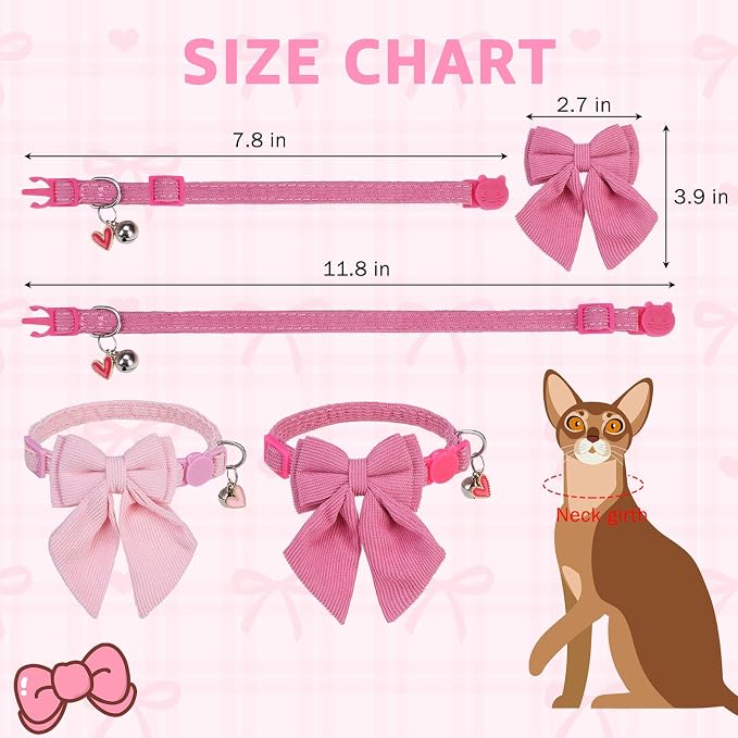 SCENEREAL Cat Collar with Bell & Stylish Bowtie, Holiday Kitten Costumes - Image 2