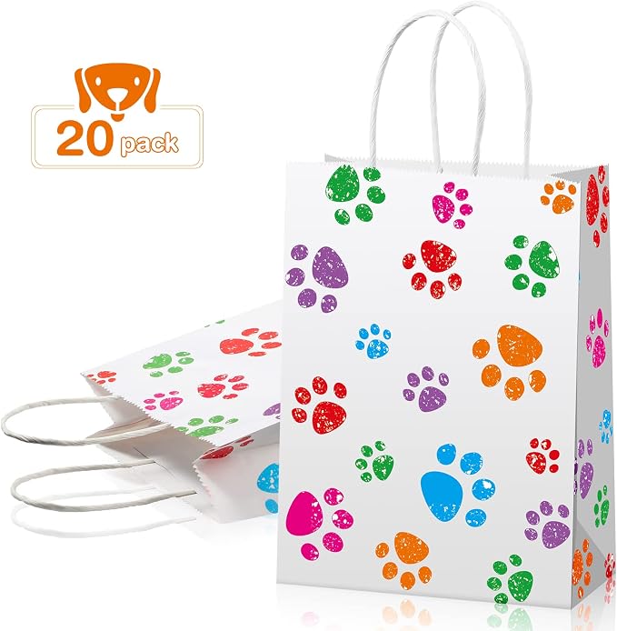 Blulu 20 Pcs Puppy Dog Paw Gift Bags - Image 3