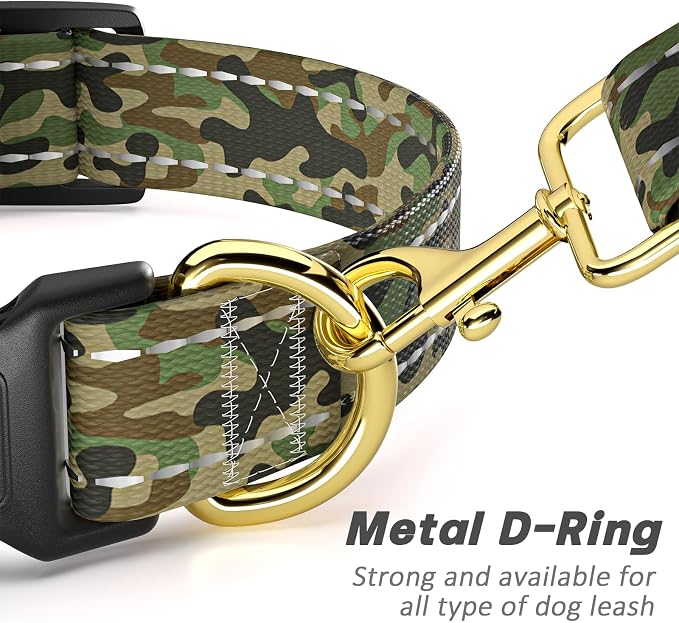 MOODEL Reflective Dog Collar for Medium Dogs, Cute Camouflage Adjustable - Image 5