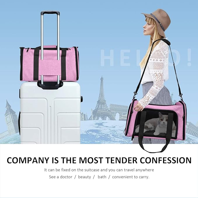 Henkelion Pet Carrier for Small Medium Cats Dogs Puppies up to 15 Lbs, TSA - Image 6