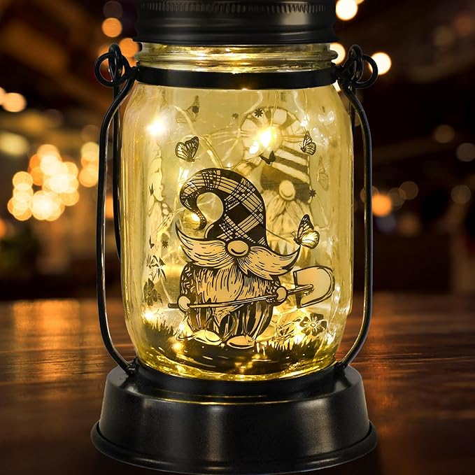 kyoryuger Gnome Gifts for Women/Men Gnome Lovers Solar Lantern Mom Birthday - Image 4