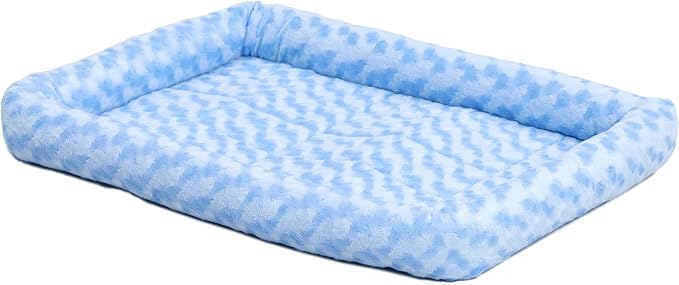 MidWest Homes for Pets QuietTime Fashion XXS Dog Bed – Blue Faux Fur Bolster - Image 2
