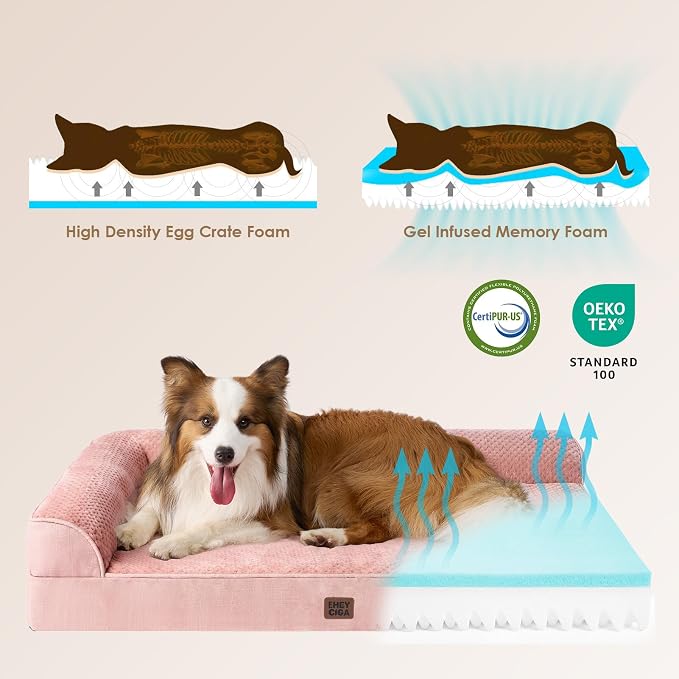 EHEYCIGA Memory Foam Dog Bed Large Size Dogs, Orthopedic Dog Bed Large - Image 4