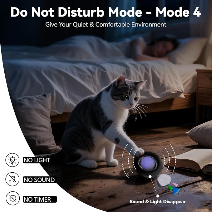 ORSDA Cat Toys for Indoor Cats, Interactive Activated Moving Ball in 7 Holes Mat - Image 5