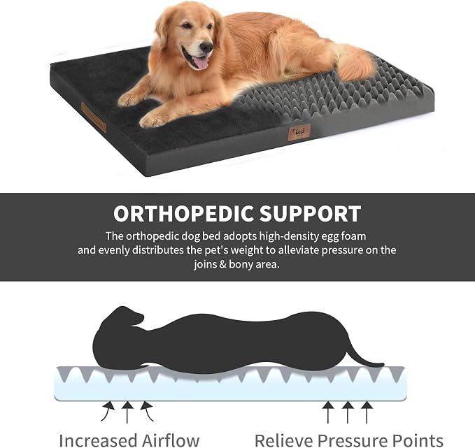 Orthopedic Dog Bed for Large Dogs, Plush Washable Pet Bed for Large Size Dogs - Image 4
