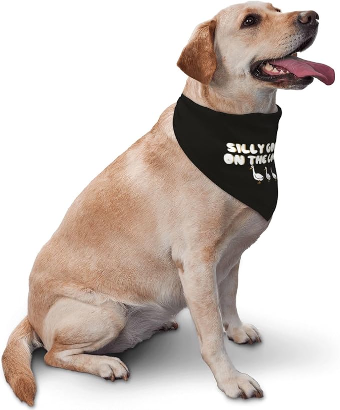 Silly Goose on The Loose Triangle Dog Bandana, Summer Bandana Funny Triangle - Image 2