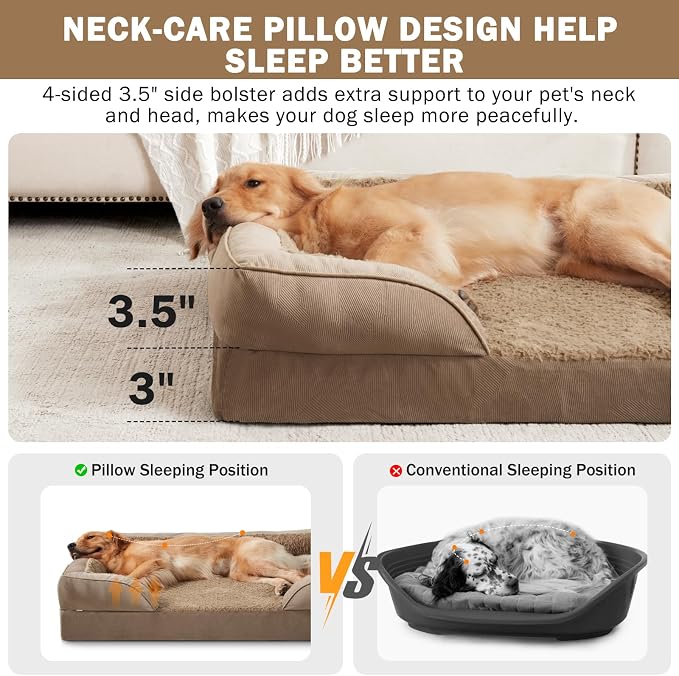 INVENHO Orthopedic Dog Beds Large Sized, XL Washable Dog Sofa - Image 5