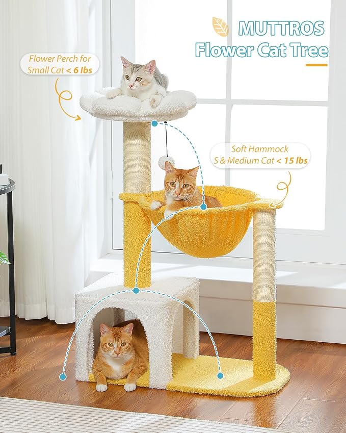 Cute Cat Tree with Flower Top Bed - Image 2