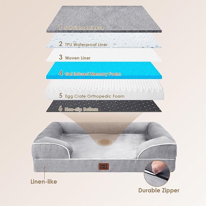 EHEYCIGA Orthopedic Dog Bed for Small Dogs, Waterproof Memory Foam Small Pet - Image 5
